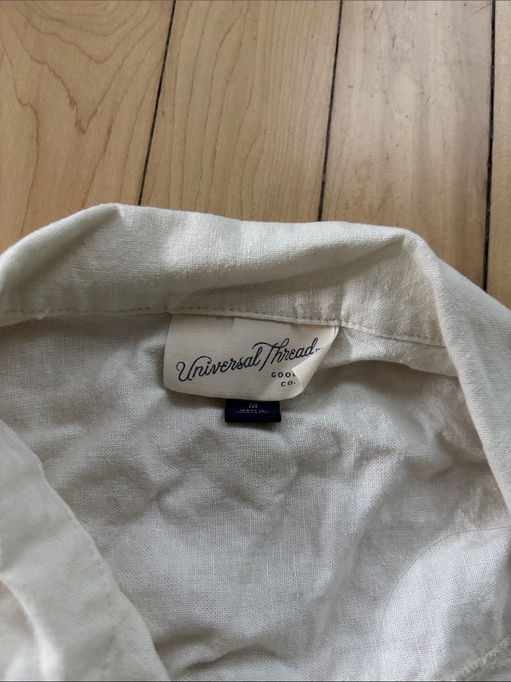 Universal Thread Cream Button-Front Linen Romper - Picture 2 of 2